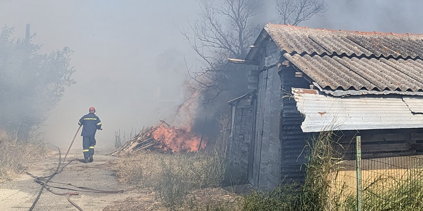 Πυρκαγιά σε χορτολιβαδική έκταση στην περιοχή Παγούρια Ροδόπης